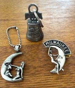 Motorcycle Guardian Bell, Zipper Pull, &  Pin