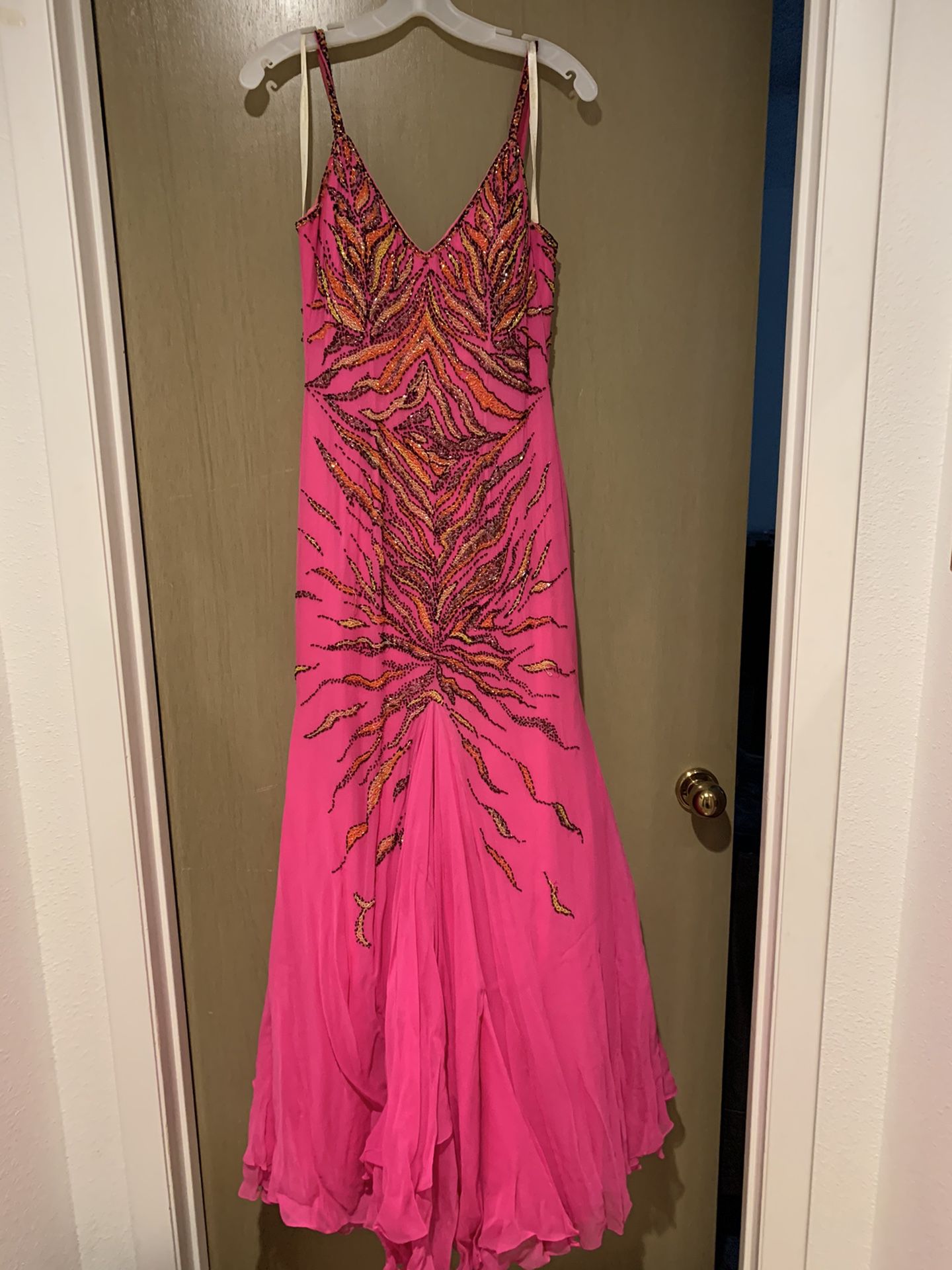 Pink Embellished Mermaid Style Gown