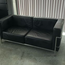 $100 Black Leather Sofa