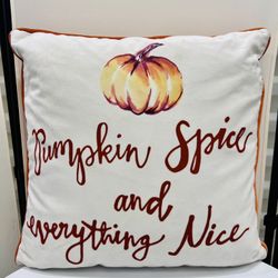Halloween Pumpkin Spice & Everything Nice Throw Pillow