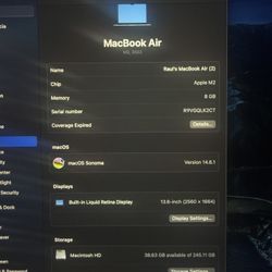 13.6in MacBook Air M2 Chip