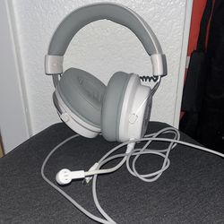 White gaming headphones