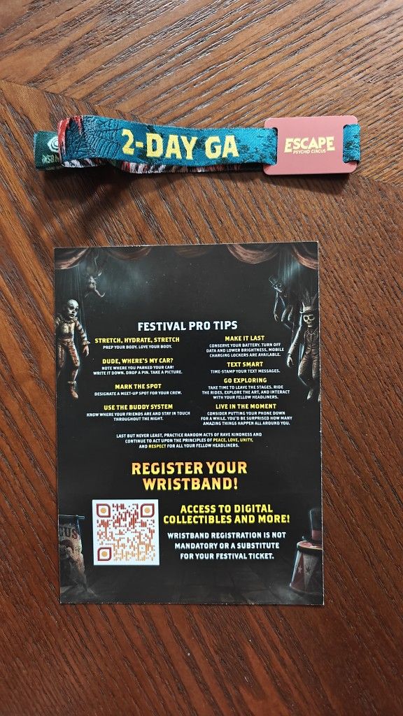 Escape 2025 One GA Wristband 