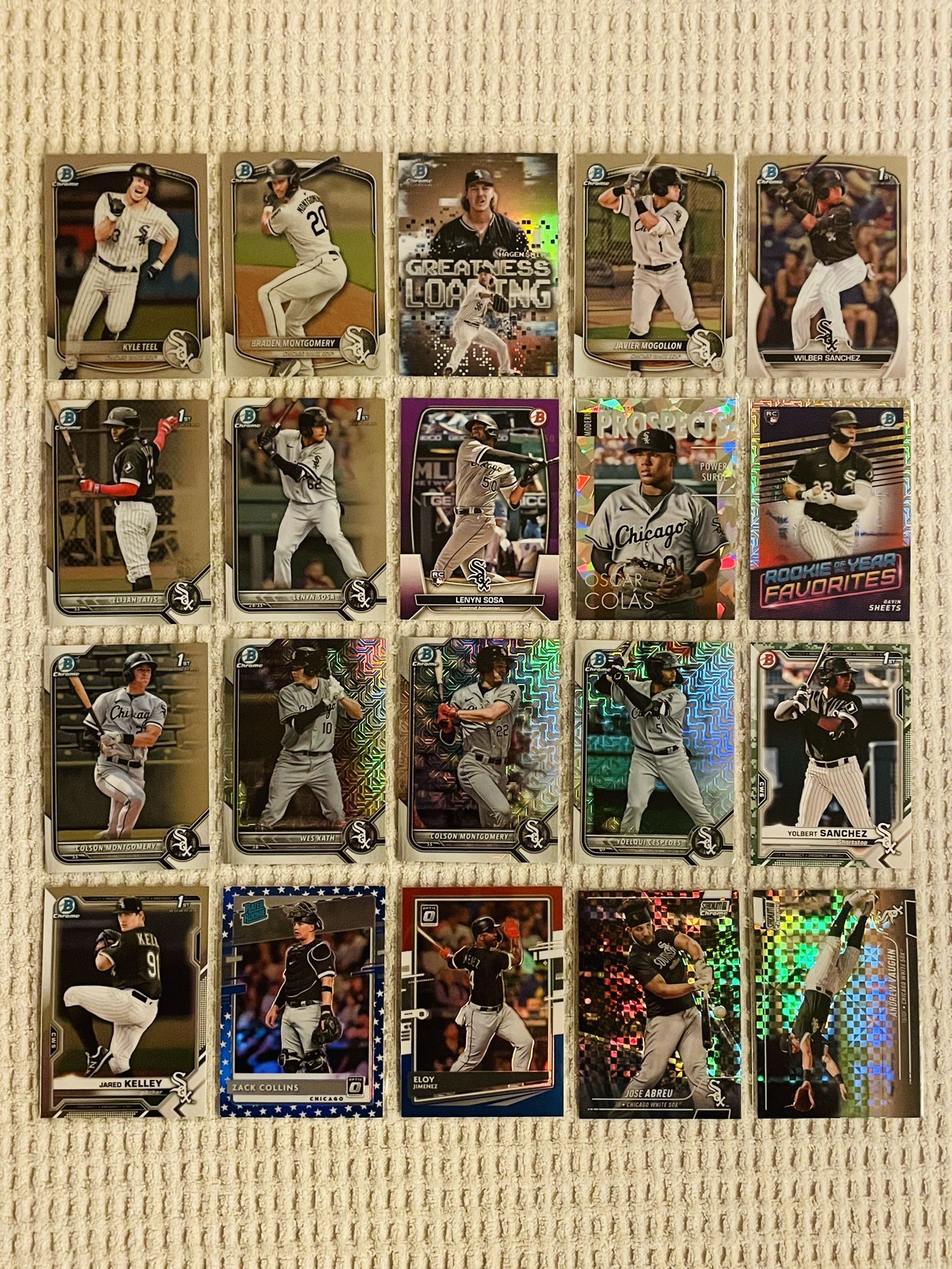 Chicago White Sox 40 Card Baseball Lot! Rookies, Prospects, Refractors, Prizms, Short Prints, Variations & More!