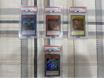 PSA 9 & 8 2025 Yu-Gi-Oh! Egyptian God Cards set plus Blue - Eyes white dragon  Limited edition