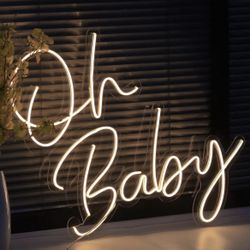 Oh Baby Neon Sign for Backdrop 