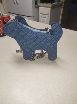 Victoria's Secret PINK Quilted Denim Dog Crossbody Bag