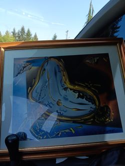 Salvador Dali Melting Clock Print, Framed Printed In Switzerland