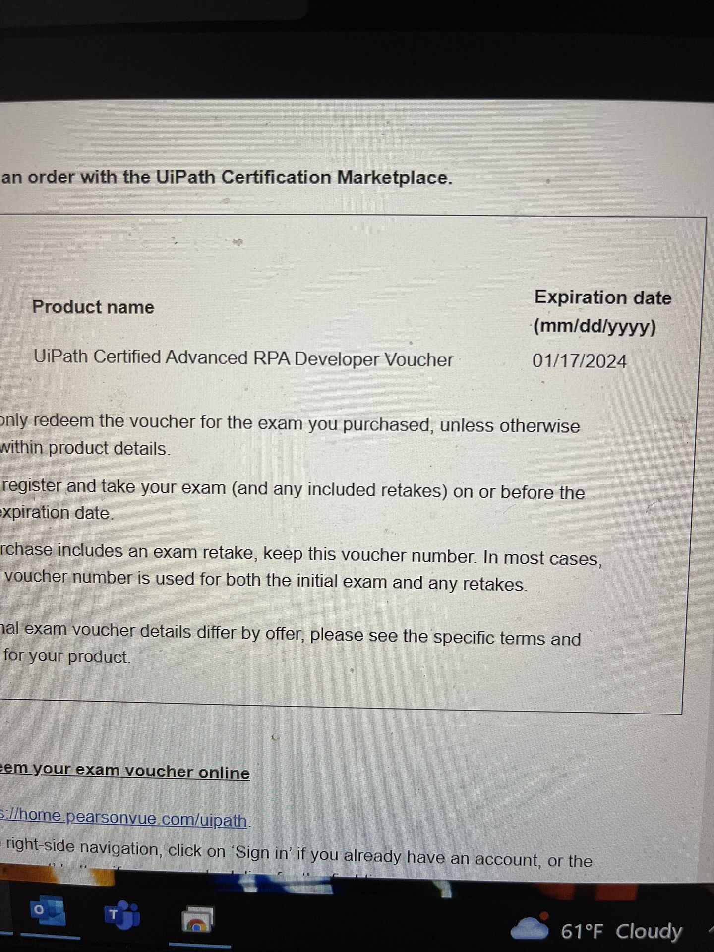 UiPath Certification Voucher