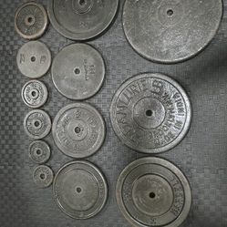 lot of assorted standard 1" hole weight plates