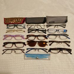 Lot Of 15 Women's +1.75 Fashion Casual Reading Glasses Various Colors
