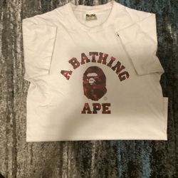 Bape RED on white shirt S