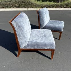 Vintage modern  mid century art deco style set of 2 Bill Sofield by Baker accent chairs