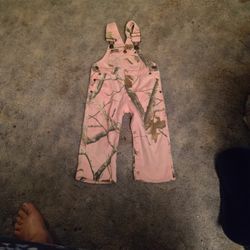 Cabela's Camo Print Overalls Adjustable Straps Baby Girls 12 Months 