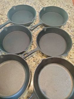 Set of 6 Cast Iron Skillet Pans