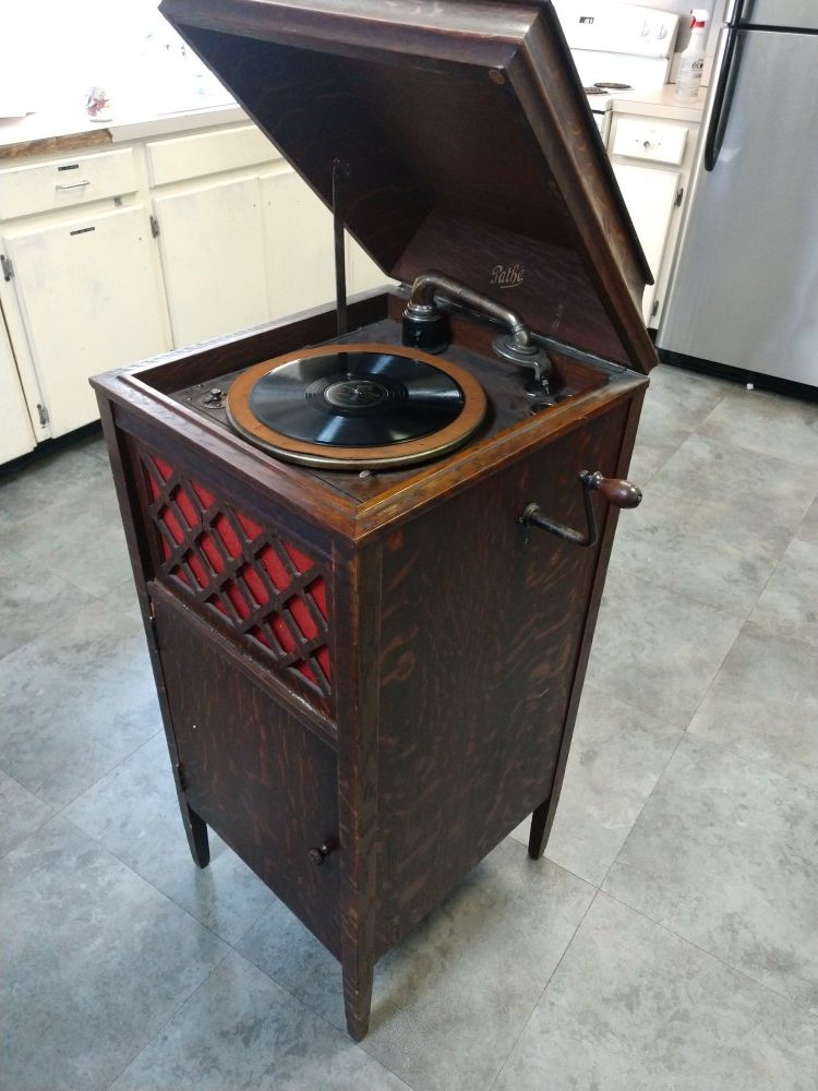 Pathe Antique Record Victrola Player Circa 1910 France