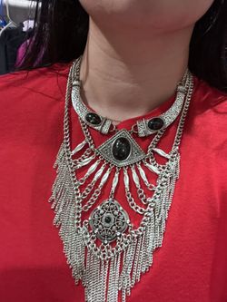 Afghan Necklace Boho Choker Statement 