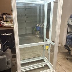 Beautiful Glass Display Cabinet / Curio Cabinet with Wood Frame