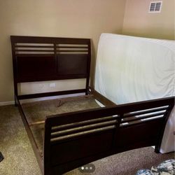 Queen bed and dresser with mirror