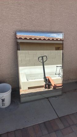 Large Rectangular Mirror with Chrome Frame