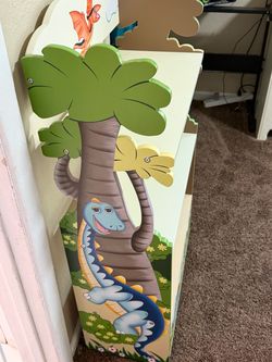 Kids Dinosaur Wooden Bookcase