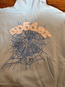 Sp5der Web Hoodie Light Blue
