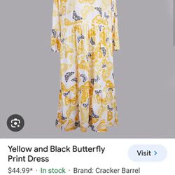 Sweet Magnolia Black And Yellow Butterfly Dress 
