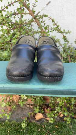 Dansko XP 2.0 Shoes Womens 37 Black Leather Clogs Slip Resistant
