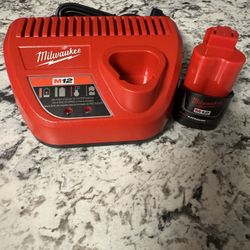 Milwaukee Battery Pack 2.0ah And Charger 