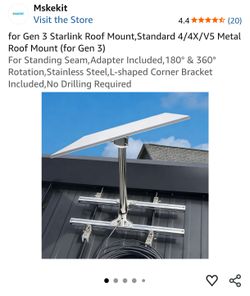 Gen 3 Starlink Roof Mount,Standard 4/4X Metal Roof Mount Kit(