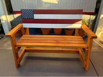 Custom handmade American flag bench