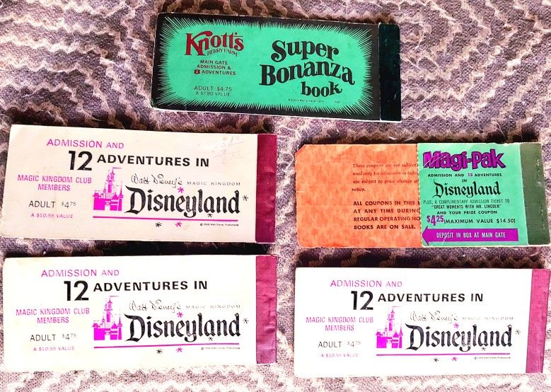 Old Disneyland Tickets & Tokens