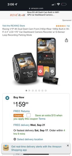 Rexing V1P 4K Dual Dash Cam