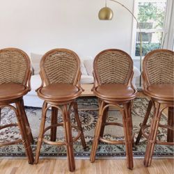 Vintage Rattan Bar Stools
