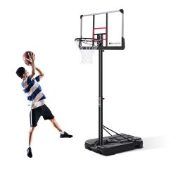 Height Adjustable Portable Basketball Hoop & Goal, Outdoor Basketball System with 6.6-10ft Height Adjustment for Youth, Adults