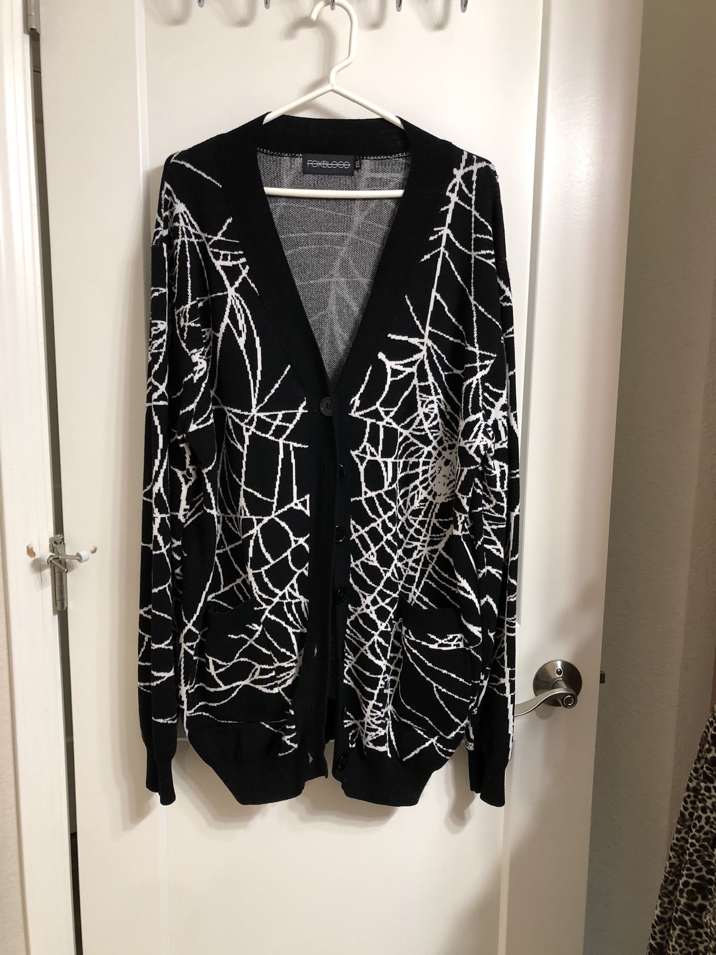 Foxblood Spiderweb Cardigan. XXL