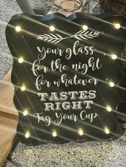 Light Up Drink Sign. Party, Wedding, Entertaining