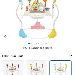 Zany 2-in-1 Baby Activity Center And Bouncer In Star Print