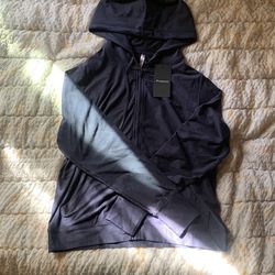 Fabletics Cloud Jersey Full Zip Hoodie - Deep Navy Heather (Size M) - NWOT