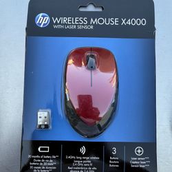 BRAND NEW HP WIRELESS MOUSE X4000 WITH LASER SENSOR 