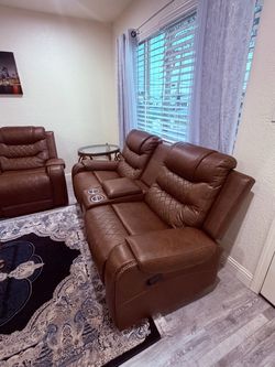 Brown recliner sofa