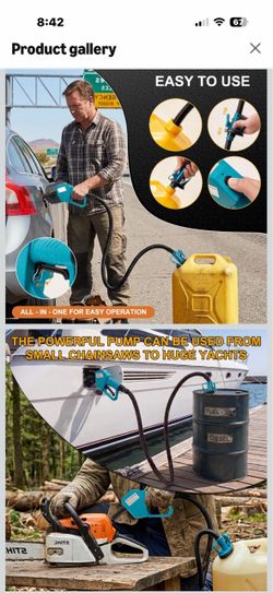 Brand New!ALL-in-one Fuel Transfer Pump, Auto & Hand Nozzle,3.8GPM 80'' pumping lift with slidable clamp, no adapters needed, multi‑power supply,fit g