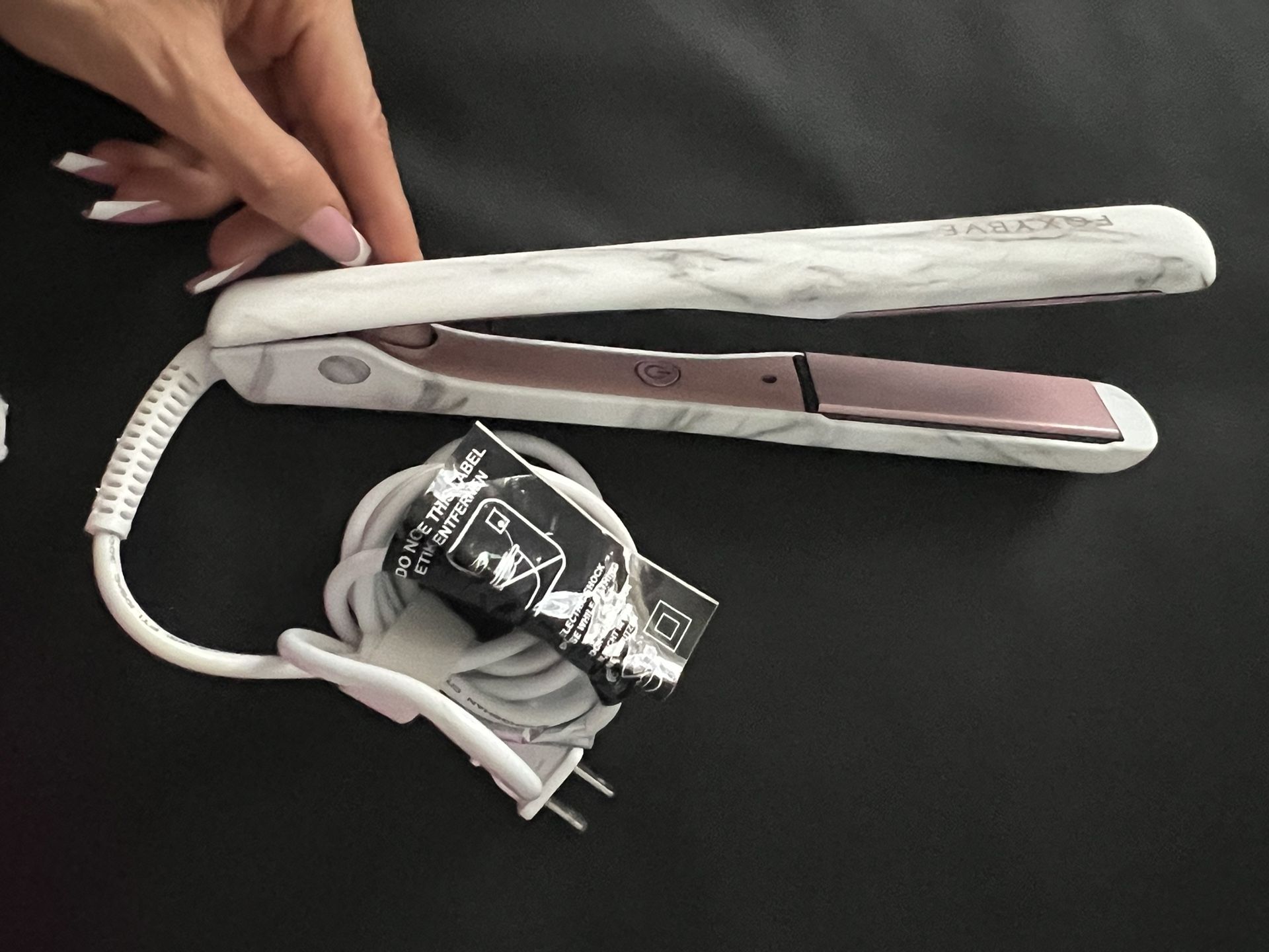 Foxybae White Marble Rose Gold Hair Straightener 