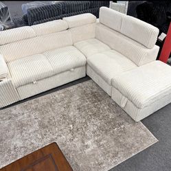 Limited Time Deal! 🛋️ Corduroy Sleeper Sectional with Storage Now ONLY $798!! 