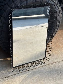 Decorative Black Metal Framed Wall Mirror