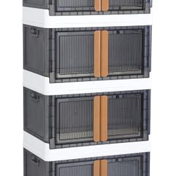 Plastic Shelves Organizer, Folding Storage Box, Collapsible Totes , 19 Gal. 4 Pack