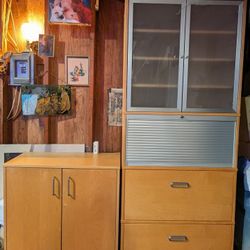 Ikea Cabinet, Hutch & Table Set