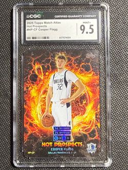 2025-26 Topps Match Attax Cooper Flagg RC Rookie Hot Prospects CGC 9.5 MINT+