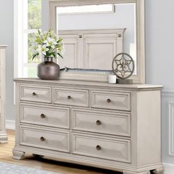 7 Drawers Dresser With Mirror Soild Wood New 