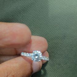 925 Sterling Silver GRA Certified Moissanite 1 CT Ring